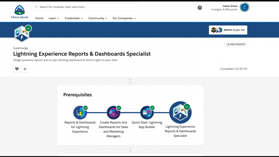 Reports & Dashboards Specialist Superbadge | Portfolium