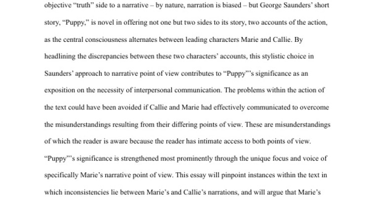 Lit Analysis Prose George Saunders Puppy Powered By Portfolium