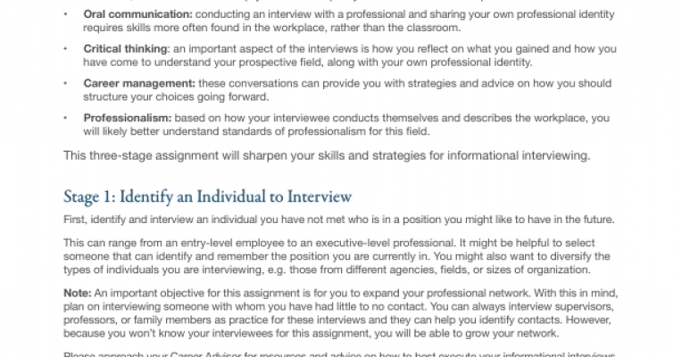 Informational interview summary report image