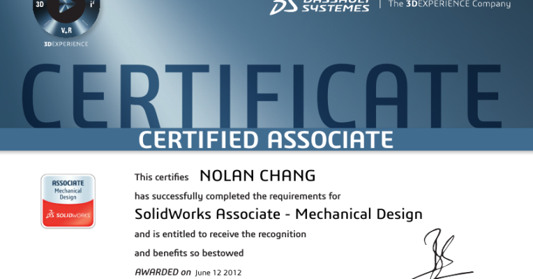 Solidworks Associate Certification Powered by Portfolium