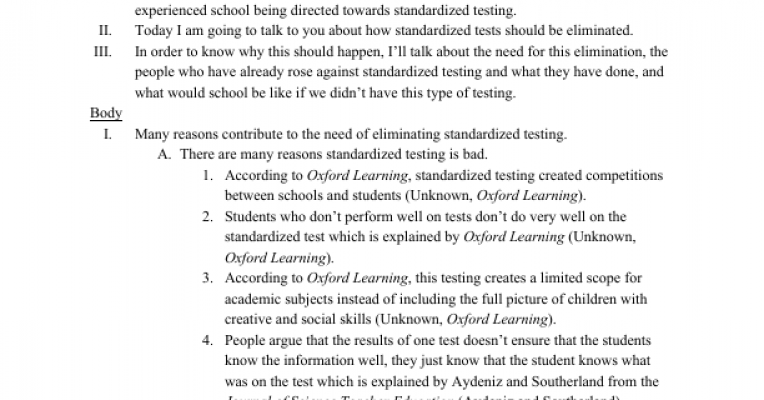 standardized testing persuasive essay