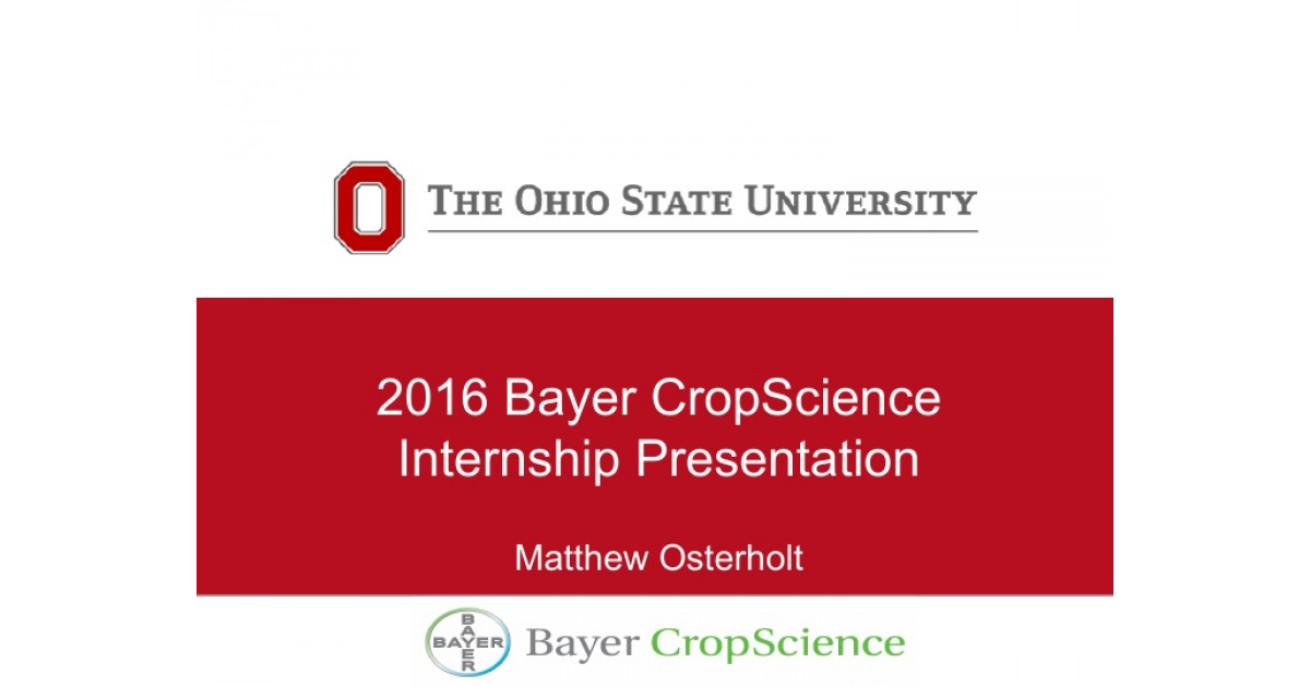 16 Bayer Cropscience Internship Presentation Portfolium