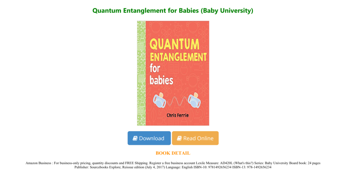 quantum entanglement for babies