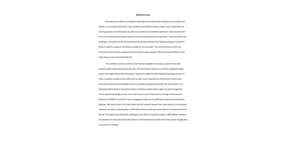 reflective essay on presentation skills