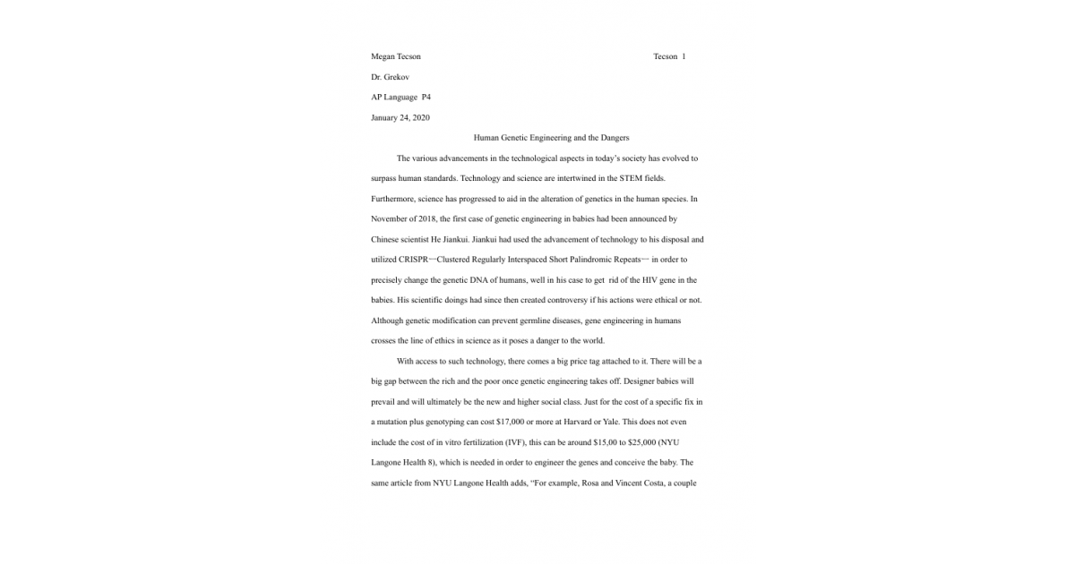 gene editing argumentative essay