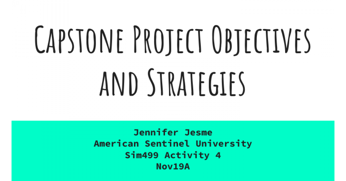 capstone project course objectives