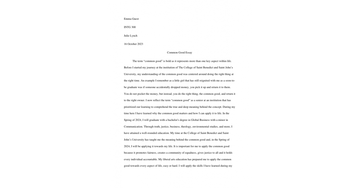 common good essay