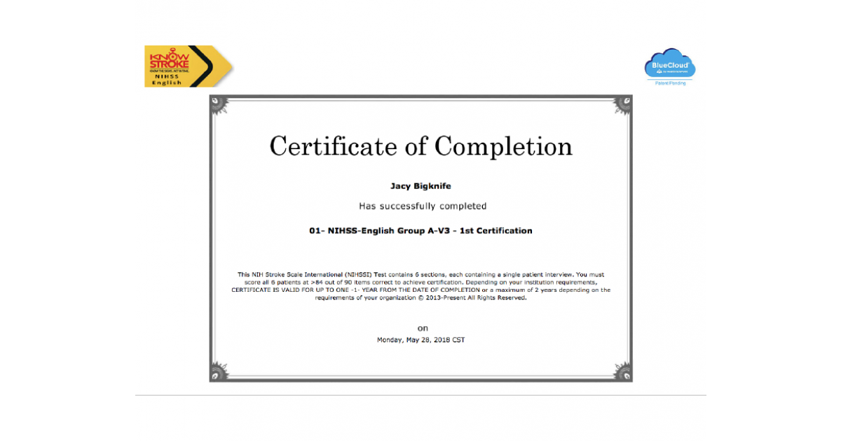 Nih Scale Certification Master of Documents