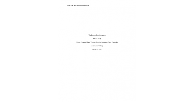 boston beer company case study solution